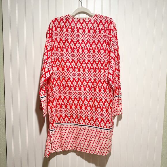 Sundance Ikat Misha Coverup Floral Embroidery Red White Size Large - Picture 5 of 5